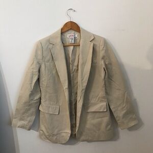 Isaac Mizrahi Cotton Tan Beige Blazer